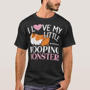 Ik hou van mijn kleine pooping Monster Guinee Vark T-shirt
