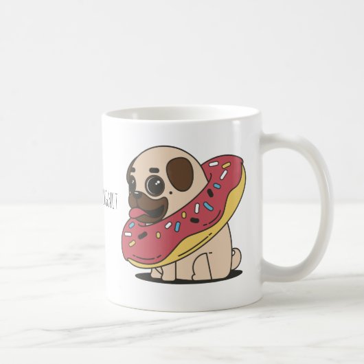 "Ik hou van mijn kleine pugnut" Donuts en Pugs Koffiemok (Rechts)