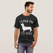 Ik hou van mijn kleine Weiner Dachshund Hondenlief T-shirt (Voorkant volledig)