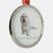 Ik hou van mijn kleine witte hond - Havanees Metalen Ornament (Rechts)