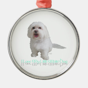 Ik hou van mijn kleine witte hond - Havanees Metalen Ornament