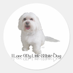 Ik hou van mijn kleine witte hond - Havanees Ronde Sticker