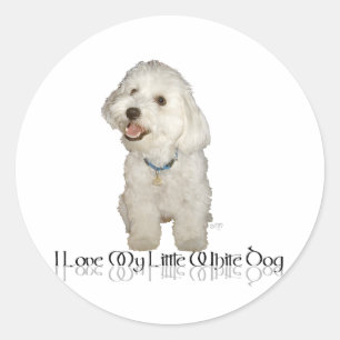 Ik hou van mijn kleine witte hond - Havanese Ronde Sticker