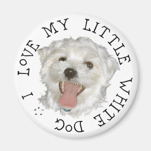 Ik hou van mijn kleine witte hond Maltese Magneet