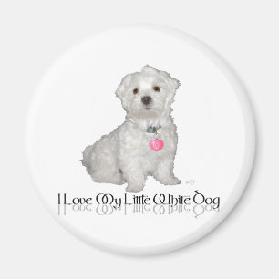 Ik hou van mijn kleine witte hond - Maltese ! Magneet