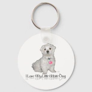 Ik hou van mijn kleine witte hond - Maltese ! Sleutelhanger