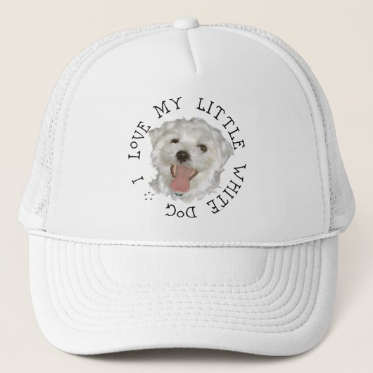 Ik hou van mijn kleine witte hond Maltese Trucker Pet (Voorkant)