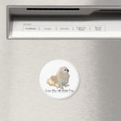 Ik hou van mijn kleine witte hond - Pekingees ! Magneet (Insitu (Vaatwasser))