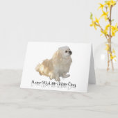 Ik hou van mijn kleine witte hond - Pekingese! Kaart (Gele Bloem)
