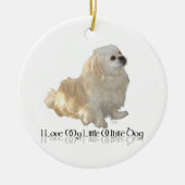 Ik hou van mijn kleine witte hond - Pekingese! Keramisch Ornament (Voorkant)