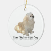 Ik hou van mijn kleine witte hond - Pekingese! Keramisch Ornament (Links)
