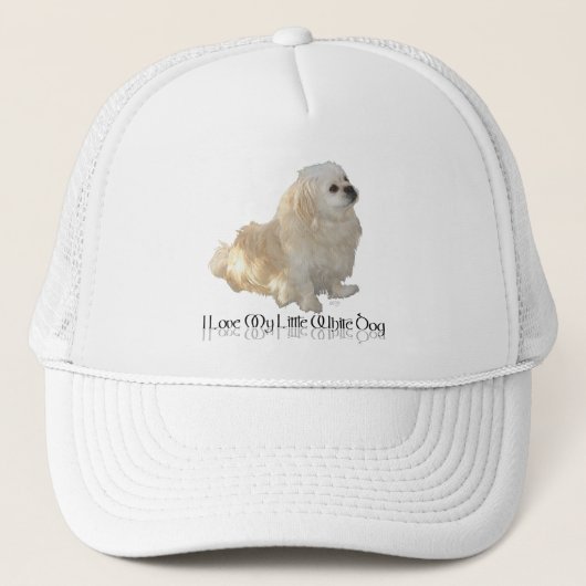 Ik hou van mijn kleine witte hond - Pekingese! Trucker Pet (Voorkant)