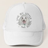 Ik hou van mijn kleine witte hond (redding) trucker pet (Voorkant)