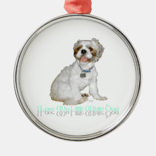 Ik hou van mijn kleine witte hond - Shih Tzu Metalen Ornament