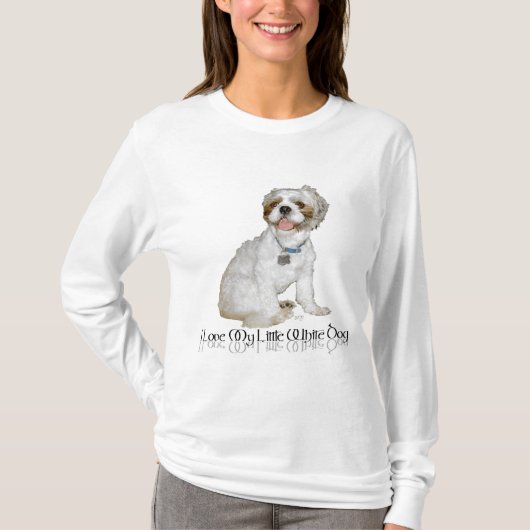 Ik hou van mijn kleine witte hond - Shih Tzu T-shirt (Voorkant)
