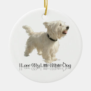 Ik hou van mijn kleine witte hond - Westie Keramisch Ornament