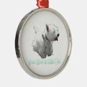 Ik hou van mijn kleine witte hond - Westie Metalen Ornament (Rechts)