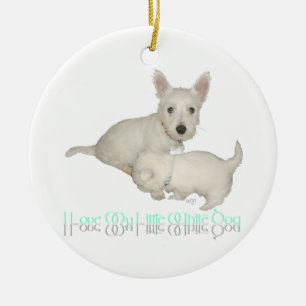 Ik hou van mijn kleine witte hond - Westie Puppies Keramisch Ornament