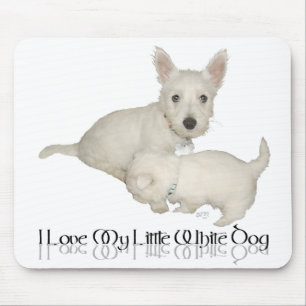 Ik hou van mijn kleine witte hond - Westie Puppies Muismat