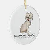 Ik hou van mijn kleine witte hond - wieg / bichon- keramisch ornament (Rechts)