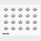 Ik hou van mijn kleine zusje ronde sticker (Vel)