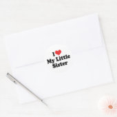 Ik hou van mijn kleine zusje ronde sticker (Envelop)