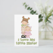 Ik hou van mijn kleine zusjes briefkaart (Staand voorkant)
