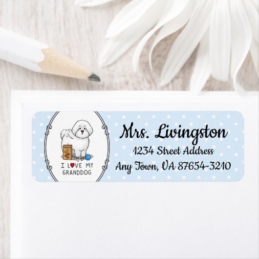 Ik hou van mijn kleinhond Bichon Frise Dog - Groot Etiket (Insitu)