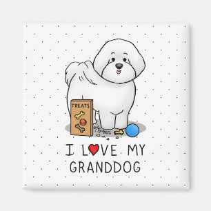 Ik hou van mijn kleinhond Bichon Frise Dog - groot Magneet