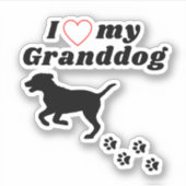 Ik hou van mijn kleinhond - Grand dog Sticker (Voorkant)