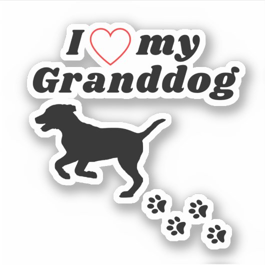 Ik hou van mijn kleinhond - Grand dog Sticker (Voorkant)