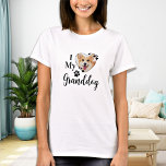 Ik hou van mijn kleinhond Persoonlijke foto van om T-shirt<br><div class="desc">Ik hou van mijn groothond! .. Verrassend je favoriete Dog Grandma deze Vaderdag, Kerstmis of haar verjaardag met dit superschattige, aangepaste T-shirt. Geef het perfecte cadeautje aan je ouders en grootouders van je honden met dit grappige shirt van het hondenliefje! "I Love My Granddog" met hartvormige foto en een schattige...</div>