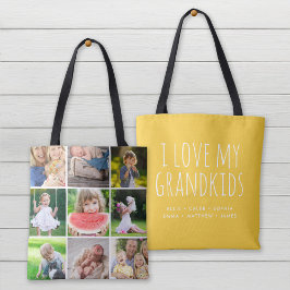 Ik hou van mijn kleinkinderen 9 Foto Instagram Col Tote Bag