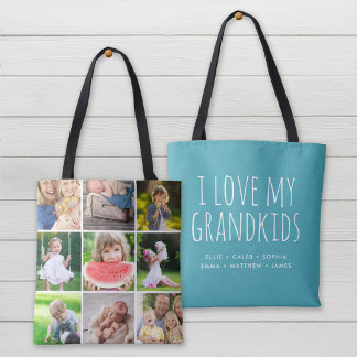 Ik hou van mijn kleinkinderen 9 Foto Instagram Col Tote Bag
