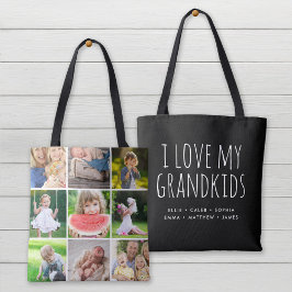 Ik hou van mijn kleinkinderen 9 Foto Instagram Col Tote Bag
