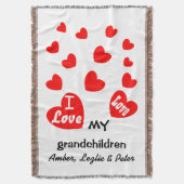 Ik hou van mijn kleinkinderen, aangepaste namen, h deken (Voorkant Verticaal)