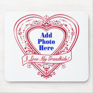 Ik hou van mijn kleinkinderen! Foto Red Hearts Muismat