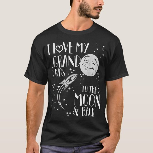 Ik hou van mijn kleinkinderen naar de maan en teru t-shirt (Voorkant)
