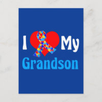 Ik hou van mijn kleinzoon Autism Grandparent Blue