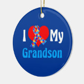 Ik hou van mijn kleinzoon Autism Grandparent Blue  Keramisch Ornament (Links)