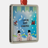 Ik hou van mijn kleinzoon keramisch sieraad metalen ornament (Rechts)