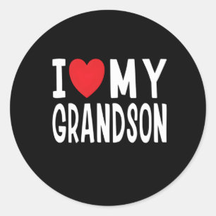 Ik hou van mijn kleinzoon leuke viering oma opa ronde sticker