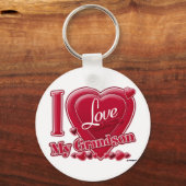 Ik hou van mijn kleinzoon rood - hart sleutelhanger (Voorkant)
