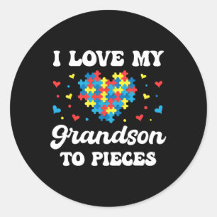 Ik hou van mijn kleinzoon stukken ter ondersteunin ronde sticker