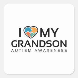 Ik hou van mijn kleinzoon vierkante sticker