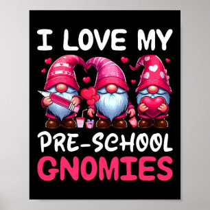 Ik hou van mijn kleuter gnomiën Valentijnsdag Drie Poster