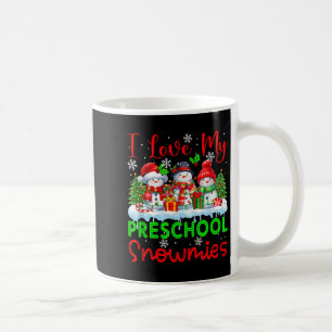 Ik hou van mijn kleuterschool Snowmies kerst leraa Koffiemok