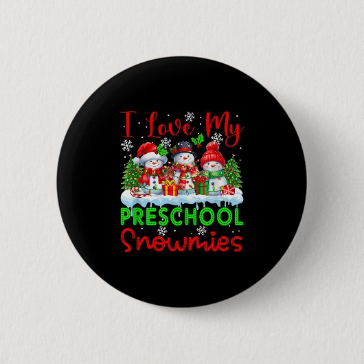 Ik hou van mijn kleuterschool Snowmies kerst leraa Ronde Button 5,7 Cm (Voorkant)