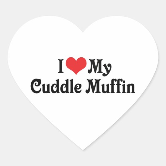 Ik hou van mijn knuffel muffin hart sticker (Voorkant)