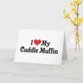 Ik hou van mijn knuffel muffin kaart (Gele Bloem)